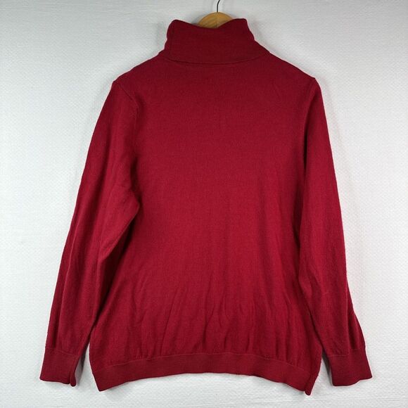 Sarah Spencer Womens Sweater 2X Red 100% Italian Merino Wool Turtleneck Pullover - Picture 7 of 8
